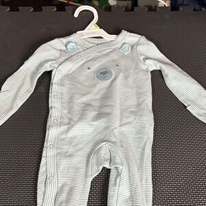 Carter's Gray Striped Baby Footie with Bear